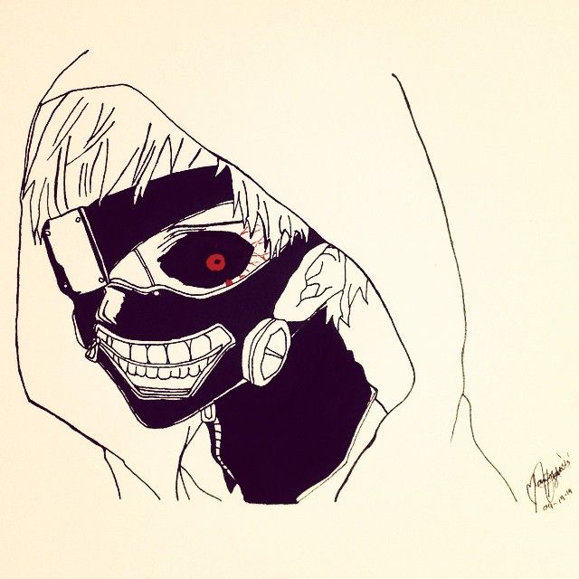 640x640 My Anime Drawing Kaneki In Tokyo Ghoul Traditional