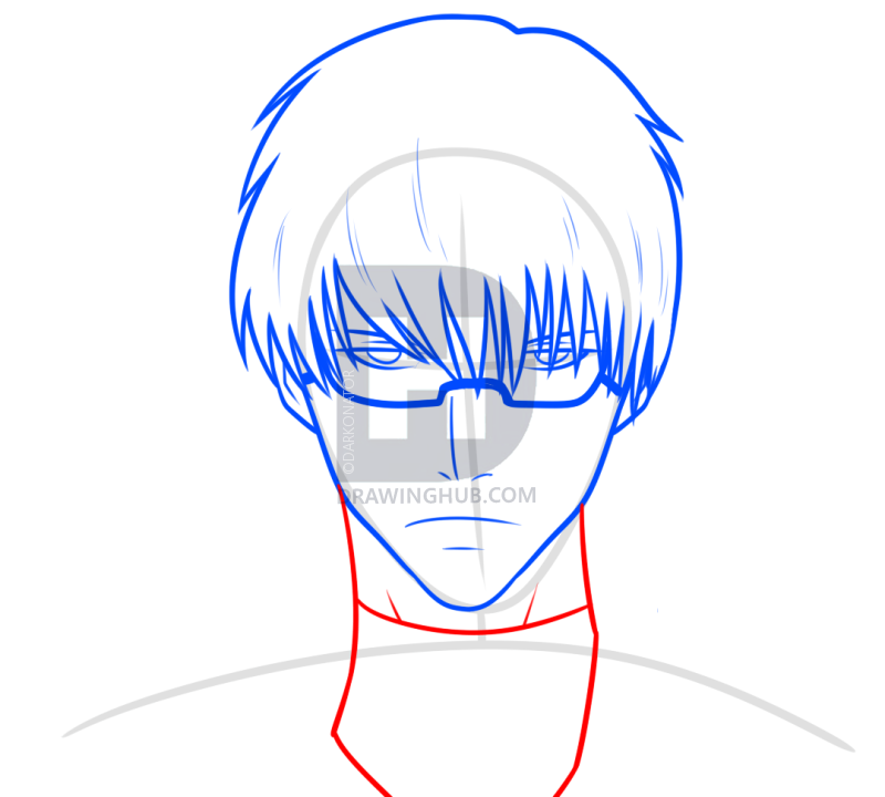 800x720 Drawing Arima From Tokyo Ghoul, Step