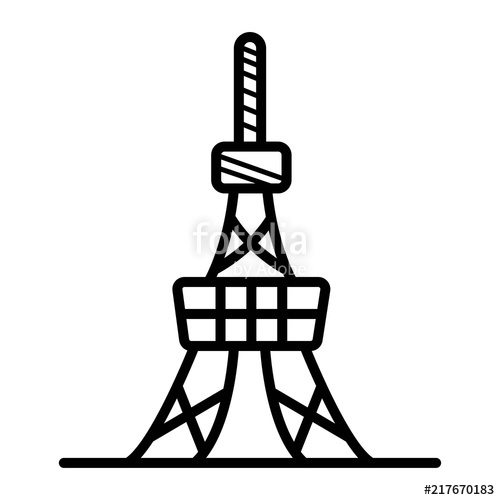 500x500 tokyo,japan,tokyo tower,vector stock image and royalty free