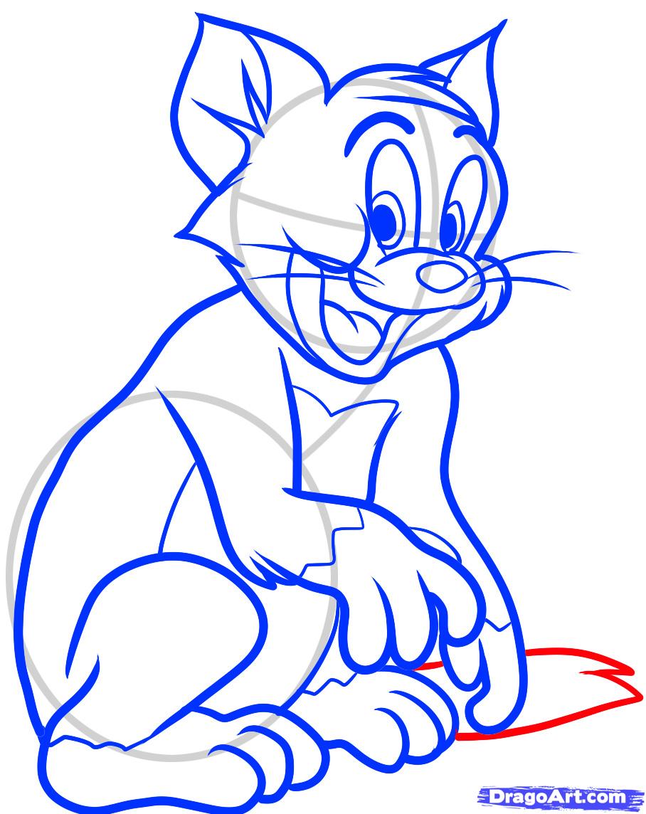 908x1144 How To Draw Tom, Step