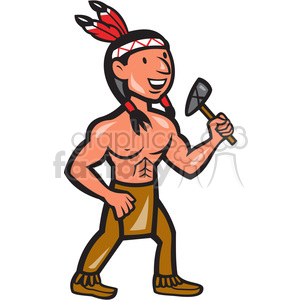 300x300 Native American Indian Tomahawk Shape Clipart Royalty Free