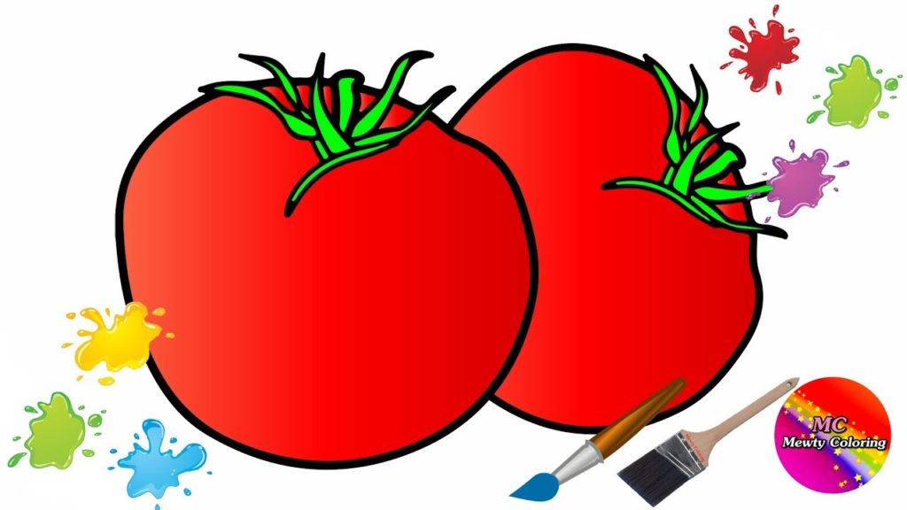 1024x576 Tomato Brush Painting And Coloring Learn Colors Best