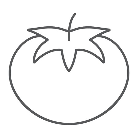 450x450 Line Art Red Tomato Isolated On White Royalty Free Vector Graphics