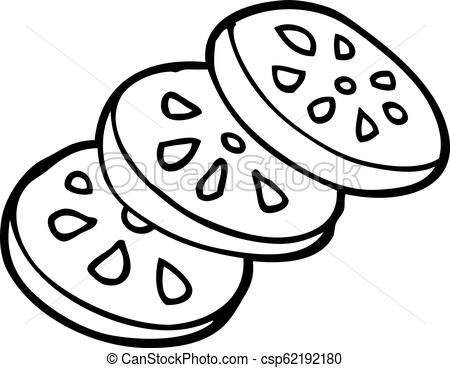 450x368 Line Drawing Cartoon Sliced Tomato