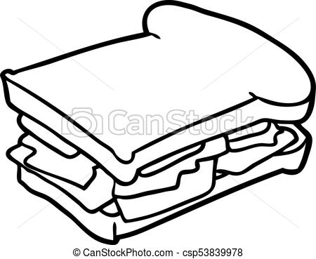 450x369 Line Drawing Of A Ham Cheese Tomato Sandwich