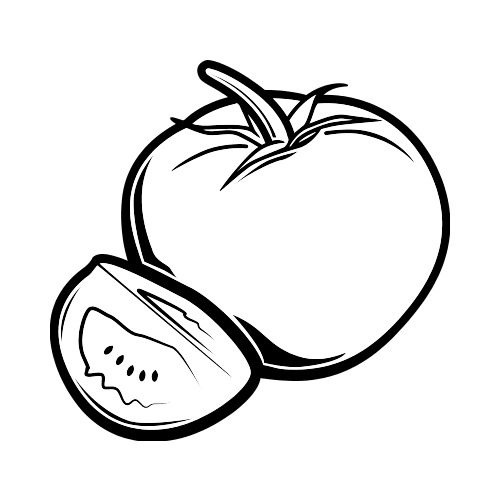 500x500 Tomato Bw Clip Art