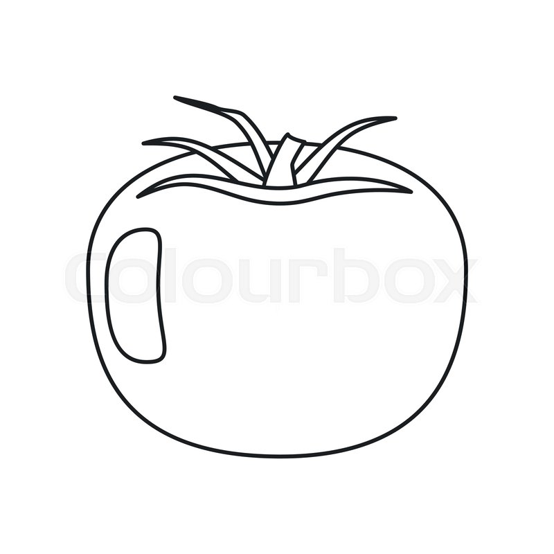 800x800 Tomato Vegetable Healthy Thin Line Stock Vector Colourbox
