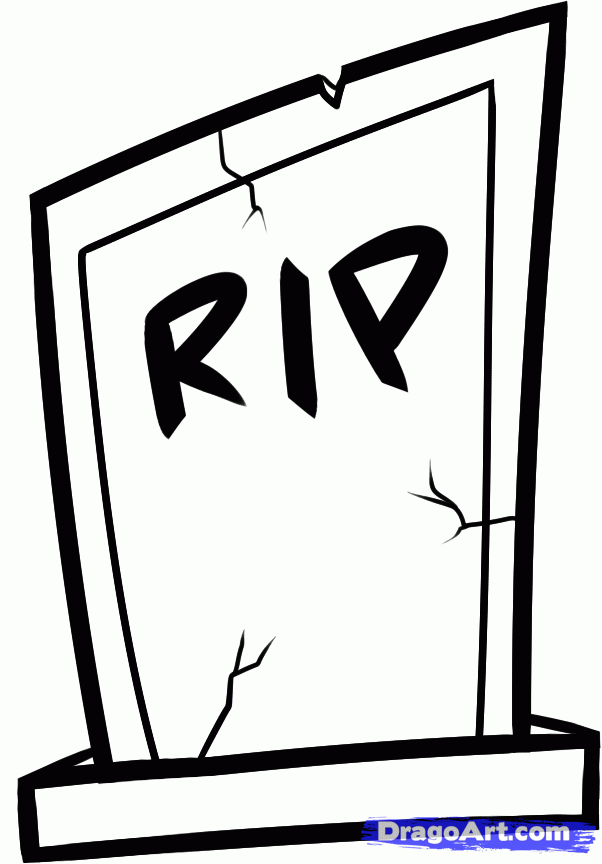602x864 How To Draw A Gravestone, Step