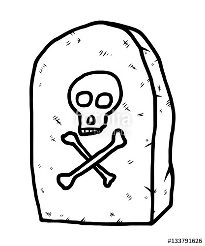 417x500 Tombstone With Skull Sign Cartoon Vector And Illustration, Black