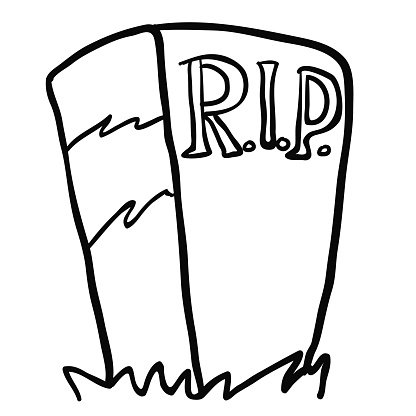 416x416 Black And White Tombstone Premium Clipart