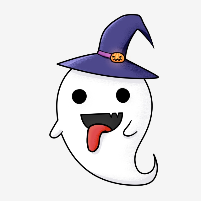 640x640 Halloween Ghost Elements Spelling Tongue Wearing A Ghost Painted