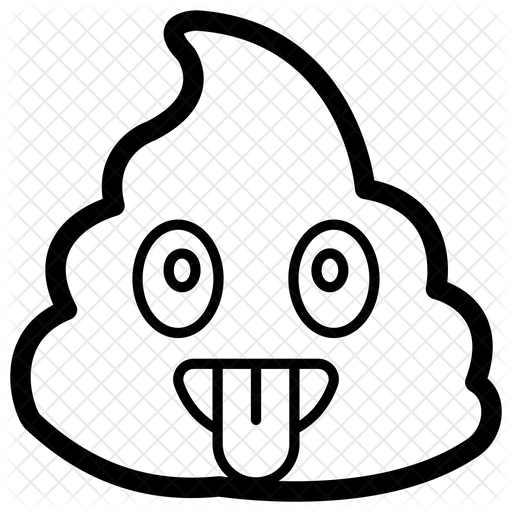 512x512 Tongue Out Poop Icon Of Line Style