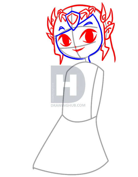 562x720 How To Draw Toon Zelda, Step