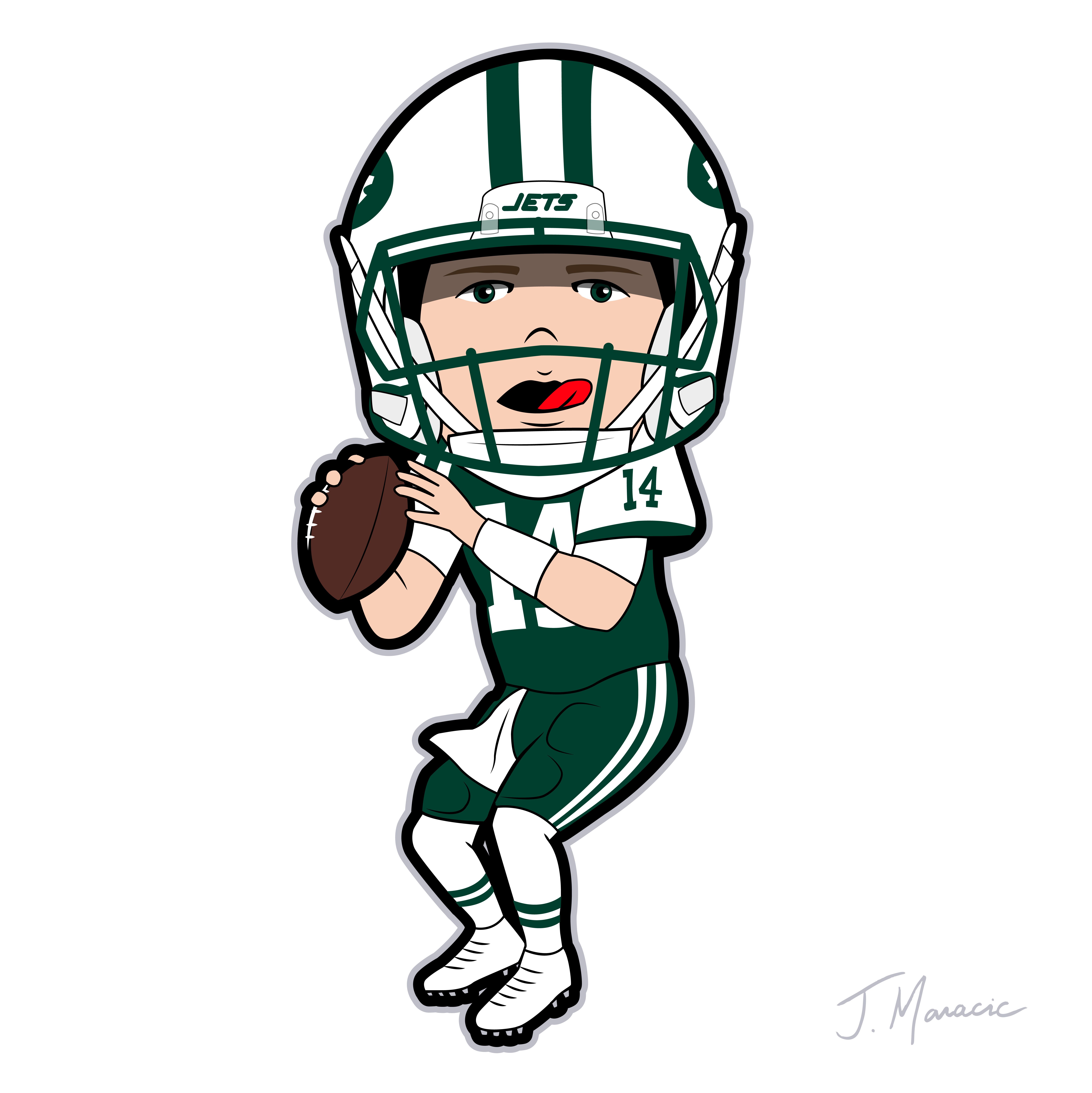 6245x6250 Toon Drawing Of Ny Jets Sam Darnold Joe Maracic