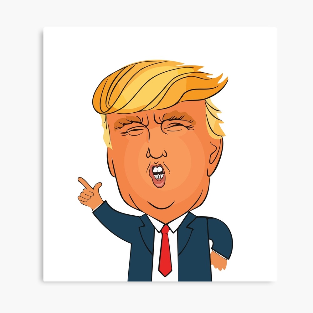 1000x1000 Donald Trump Cartoon Toon Drawing Funny Crazy Election Canvas