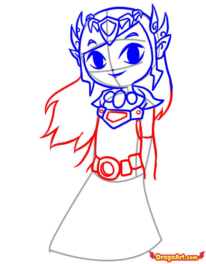 708x906 How To Draw Toon Zelda, Step