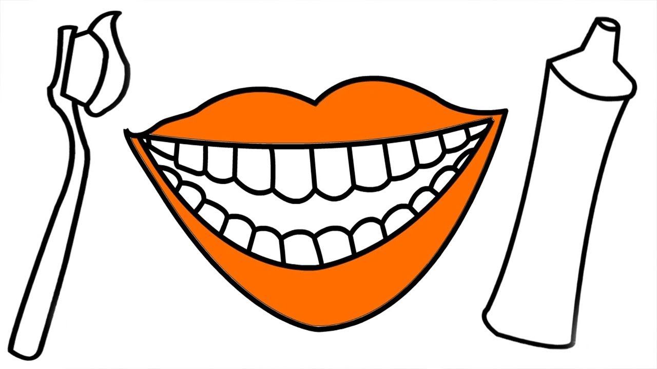1280x720 How To Draw Teeth Toothbrush And Toothpaste Coloring Pages