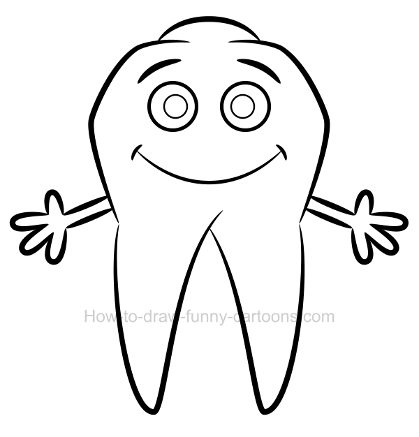 600x626 How To Draw Dental Cartoons
