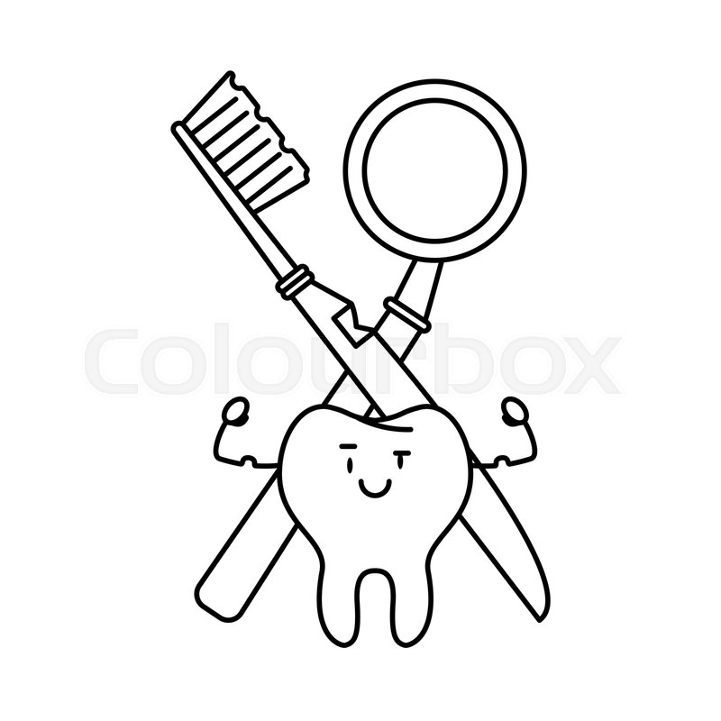 800x800 cartoon dental care tooth with dental stock vector colourbox