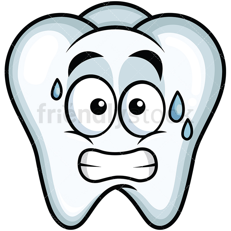 800x800 Sweating Tooth Emoji Cartoon Vector Clipart