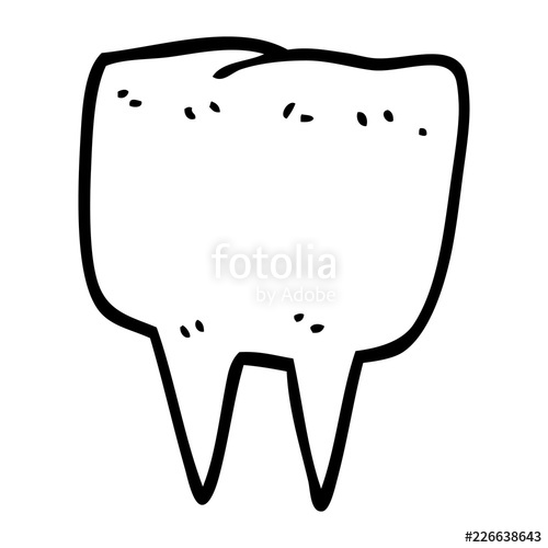 500x500 Line Drawing Cartoon Tooth Stock Image And Royalty Free Vector