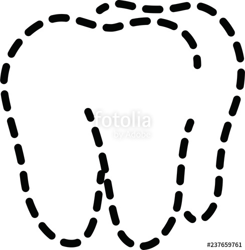 489x500 Dot Line Drawing Of Tooth Stock Image And Royalty Free Vector