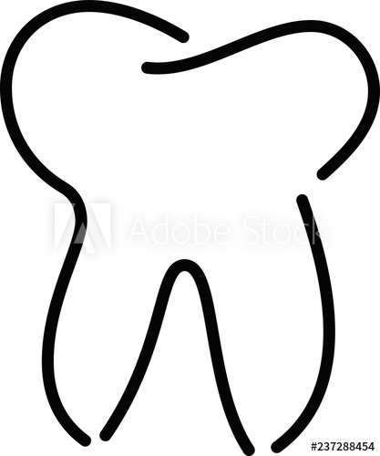 417x500 Simple Line Drawing Of Tooth
