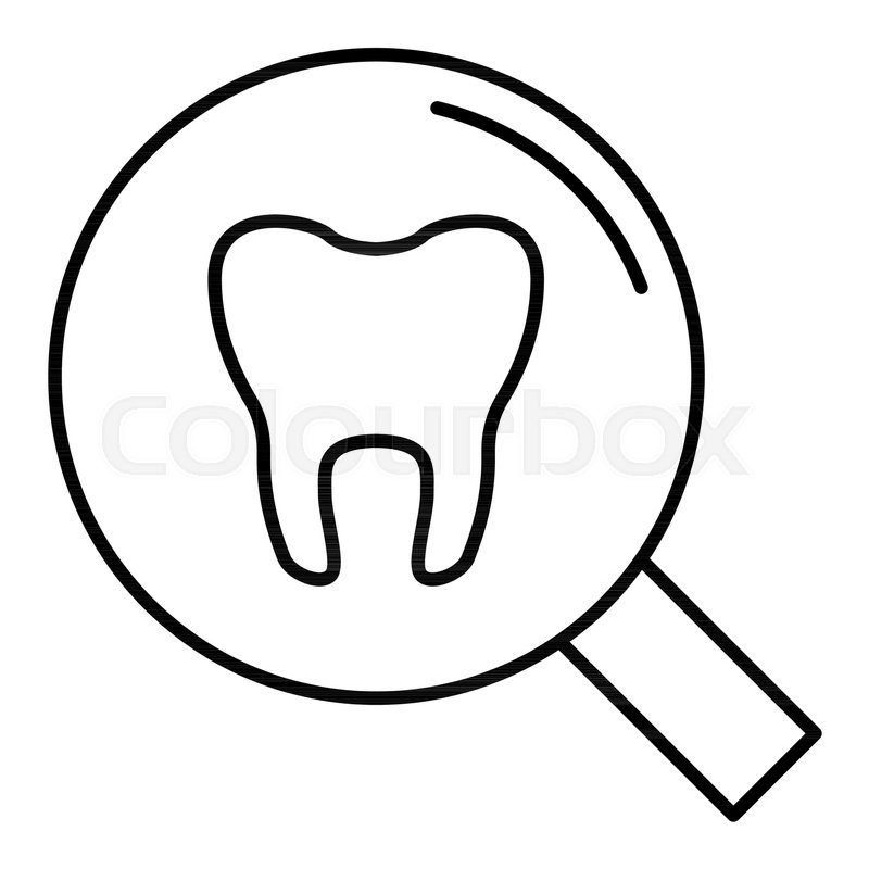800x800 Teeth Medical Check Linear Icon Thin Stock Vector Colourbox
