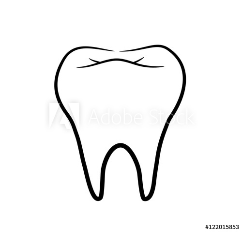 500x479 Tooth Line Art A Hand Drawn Vector Illustration Of A Healthy
