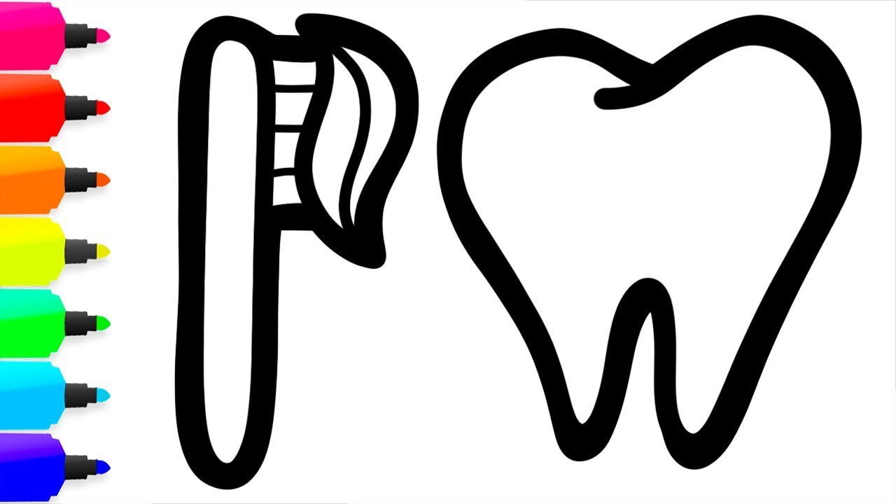 1280x720 Toothbrush, Toothpaste Tooth Kids Coloring And Baby Drawing