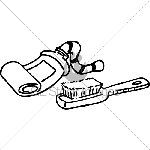 500x500 Cartoon Toothpaste And Toothbrush Gl Stock Images