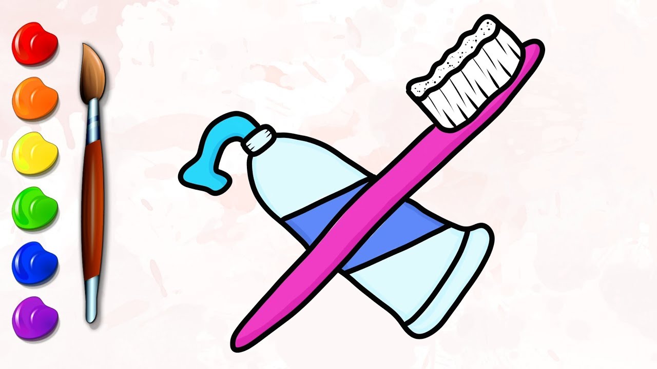 1280x720 How To Draw A Toothbrush And Toothpaste For Toddlers