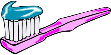 380x190 Red Toothbrush Blue Toothpaste Hygiene Drawing Free Image