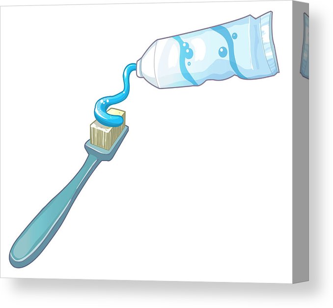 678x626 Toothbrush And Toothpaste Canvas Print Canvas Art