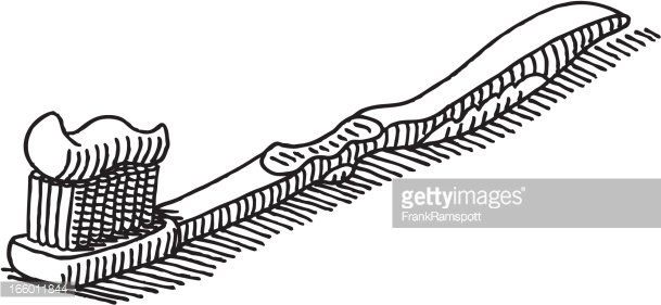 609x281 Toothbrush Drawing Premium Clipart