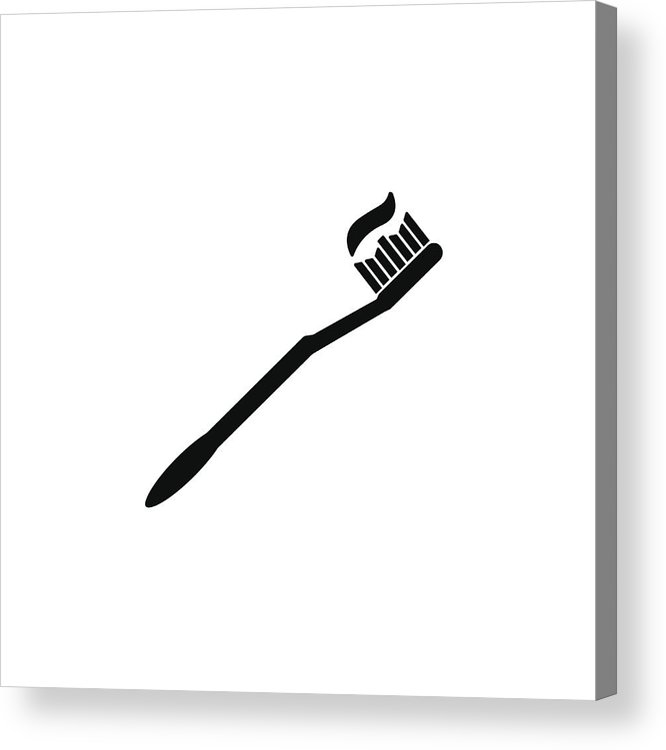 666x750 Toothbrush With Paste Solid Icon Acrylic Print