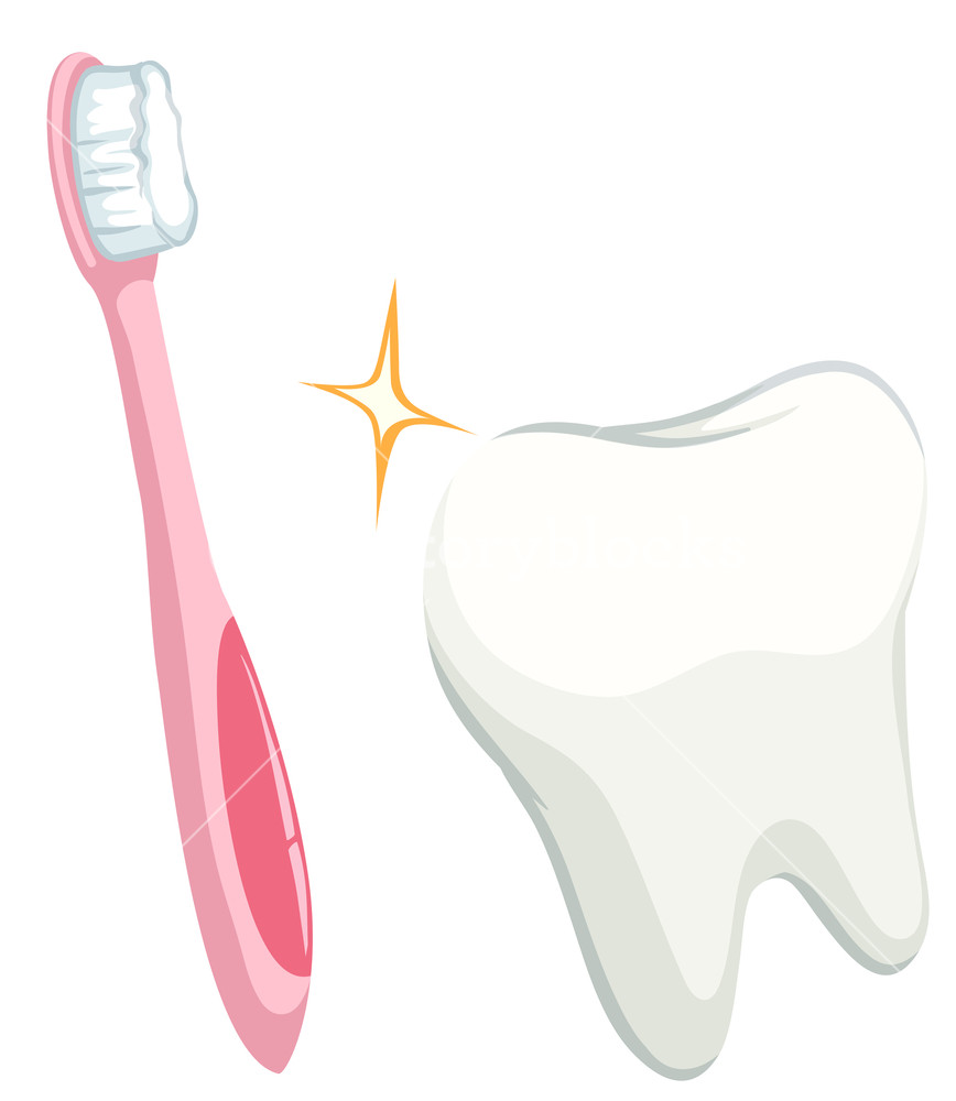 868x1000 Dental Theme With Tooth And Toothbrush Illustration Royalty Free