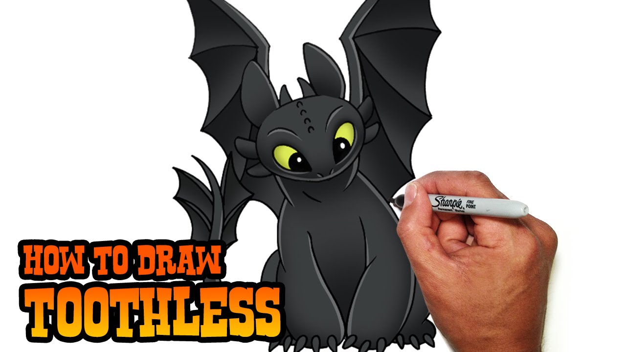 1280x720 How To Draw Toothless How To Train Your Dragon Easy Video