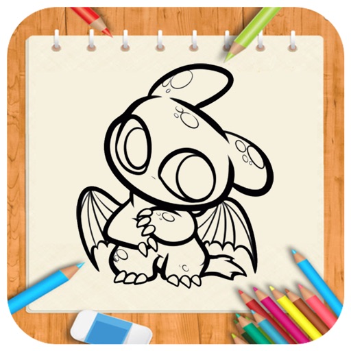 512x512 How To Draw Cartoon Dragon