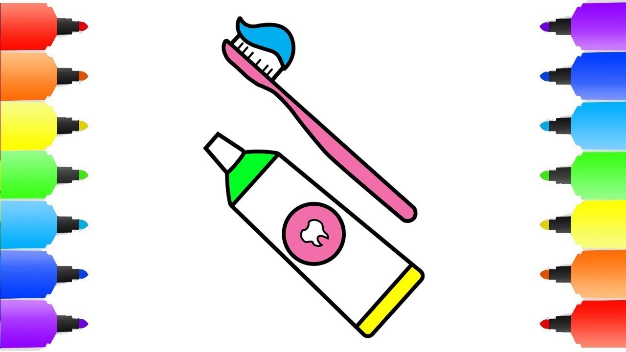 1280x720 Toothpaste Drawing Coloring For Kids Coloring Pages