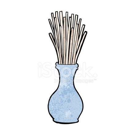 440x440 Cartoon Reeds In Vase Stock Vector