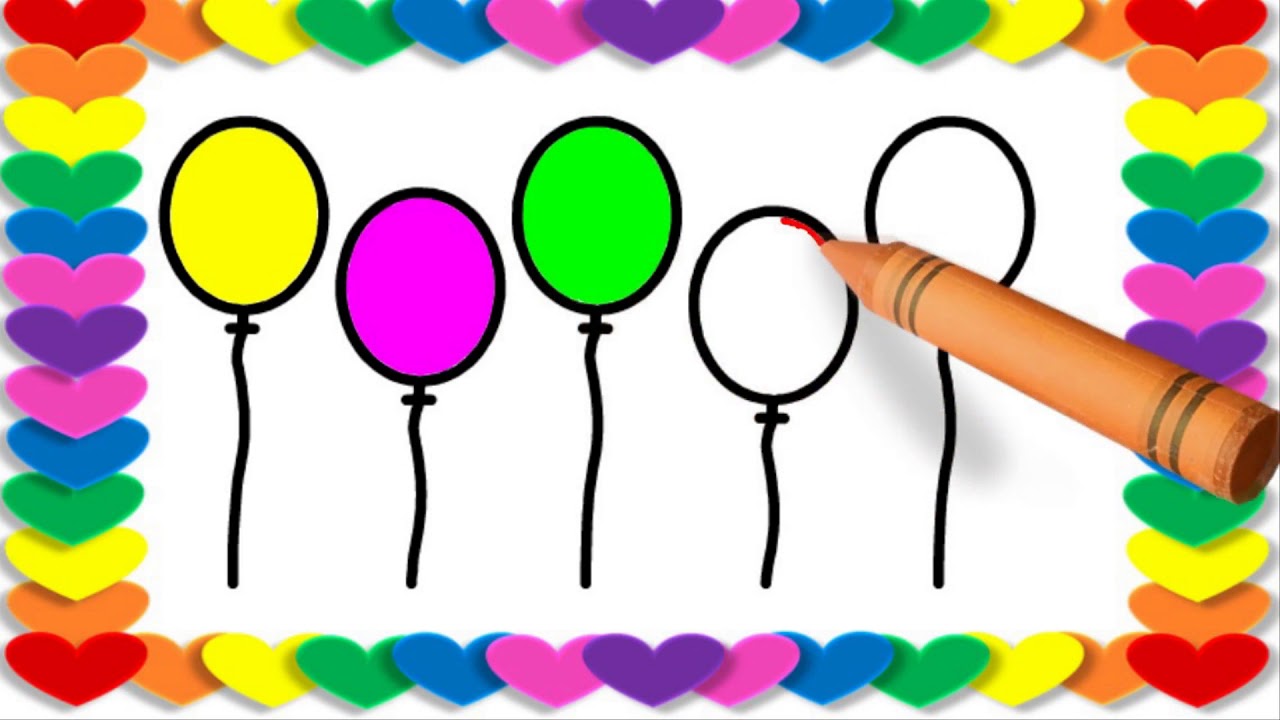 1280x720 Top Balloon Colorful Balloons Drawing Balloon Drawing Pictures