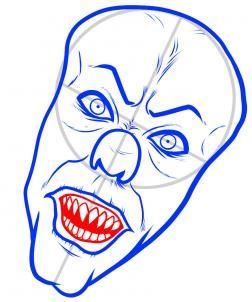 252x302 How To Draw Pennywise, Step Next, Draw The Top Gum Line