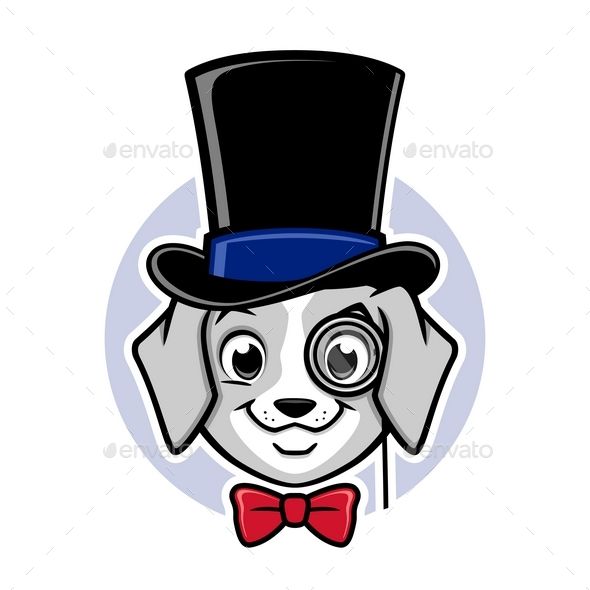 590x590 Cartoon Dog Top Hat Fonts Logos Icons Cartoon Dog, Dog Logo, Dogs