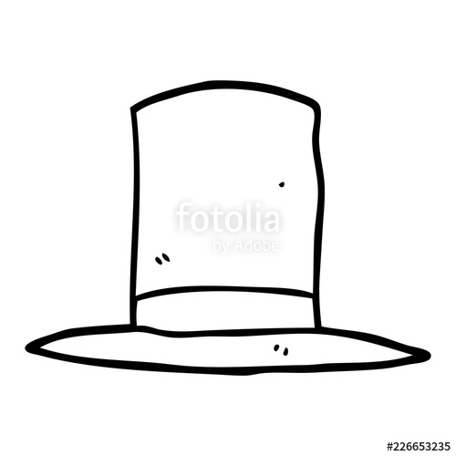 500x500 Line Drawing Cartoon Top Hat Stock Image And Royalty Free Vector