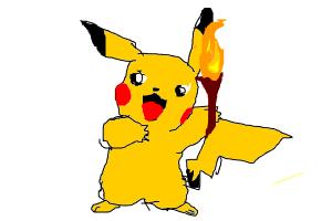 300x200 How To Draw Picachu Holding A Torch