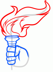 222x302 drawing printout how to draw a torch, liberty torch