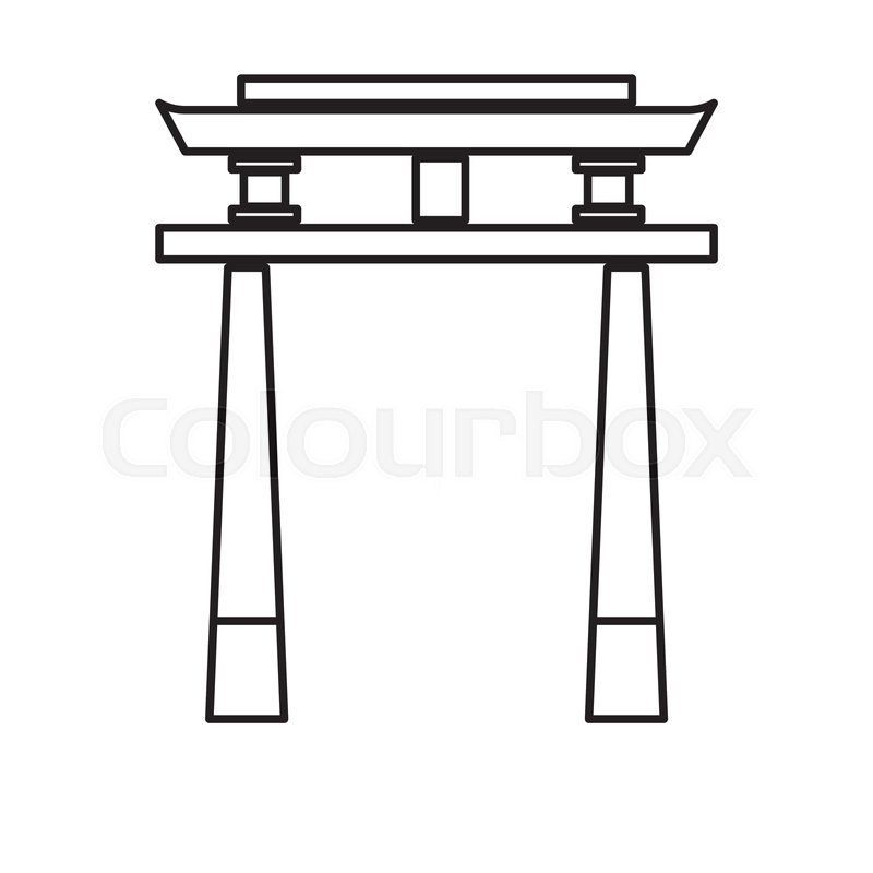 800x800 Japan Gate Torii Architecture Landmark Stock Vector Colourbox
