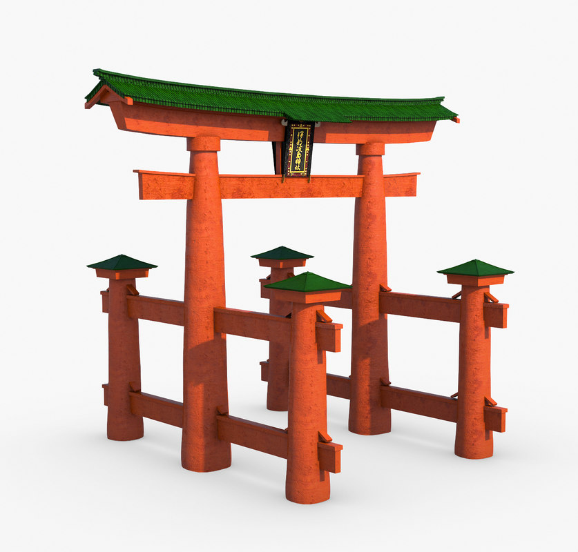 837x800 Historic Torii Gate Japan Model
