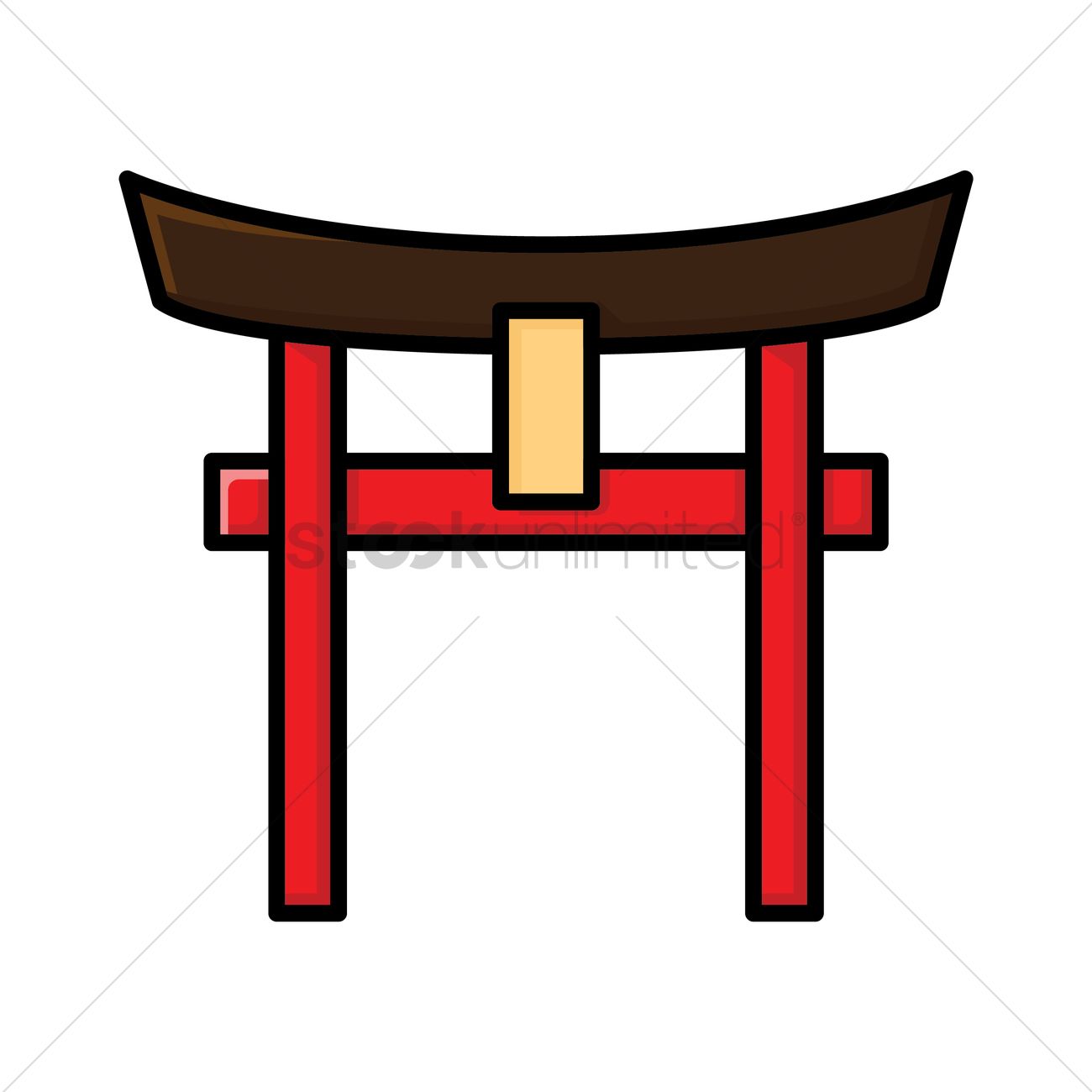 1300x1300 Torii Gate Vector Image